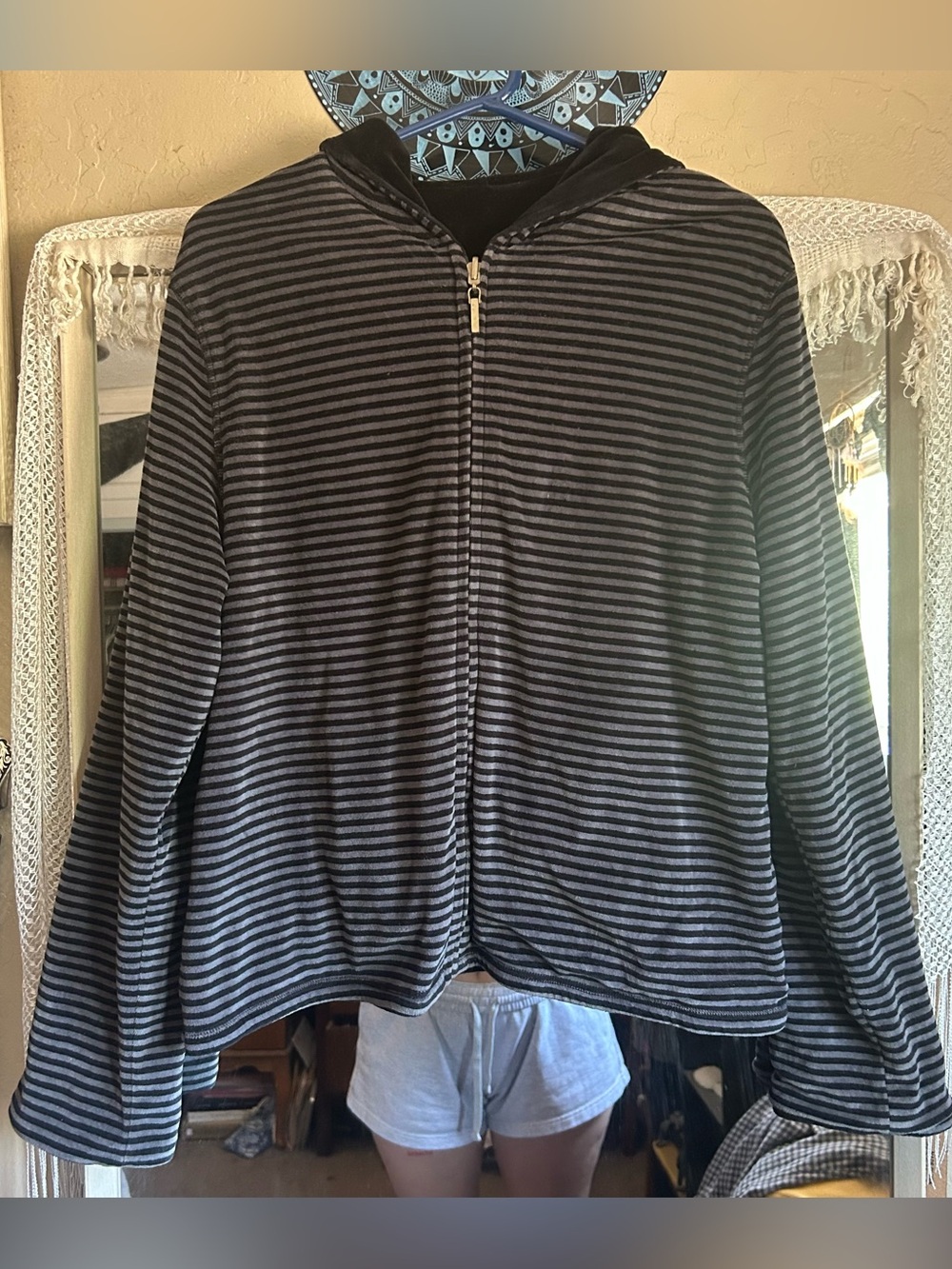 Striped reversible jacket
